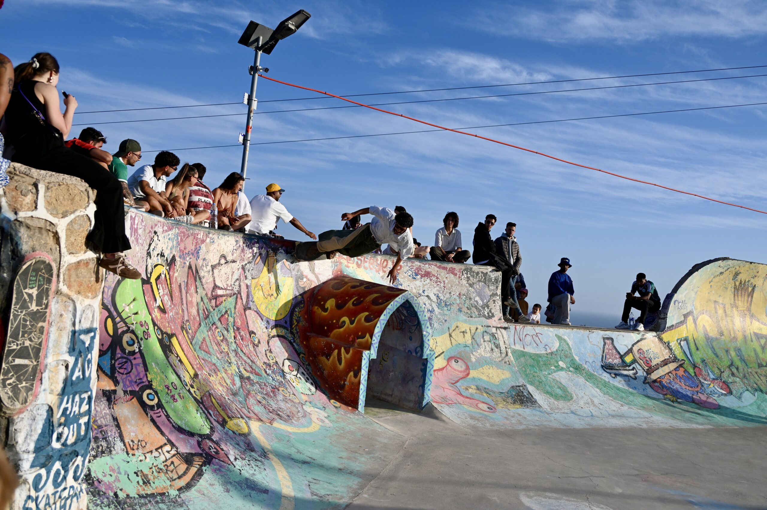 Taghazout skatepark above the village